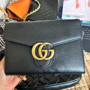 Black Gucci Leather GG Women's Bag